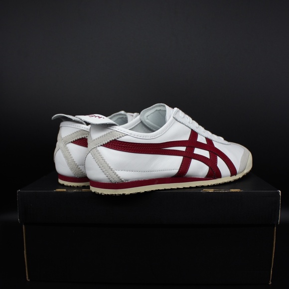 ASICS ONITSUKA D4J2L-0125 White Burgandy Mexico 66 Unisex fashion Sneakers - Picture 6 of 10